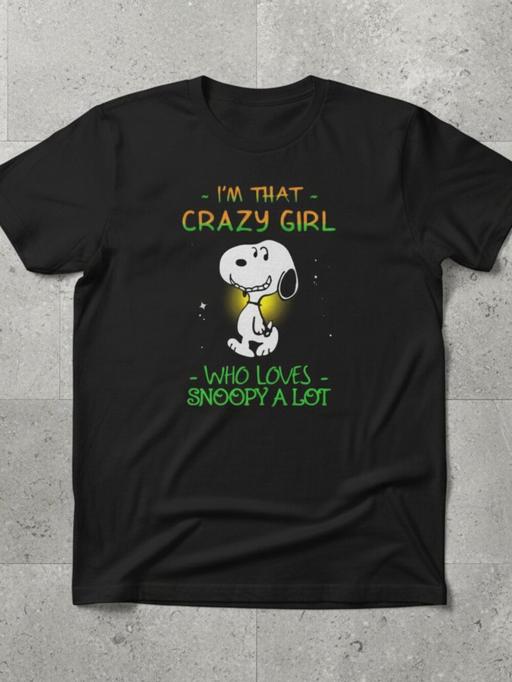 Snoopy Crazy Girl Graphic Tee Funny Peanuts Cartoon Shirt